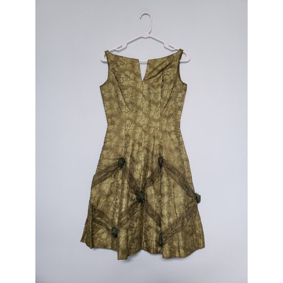 Edna Oliver Dresses & Skirts - VTG 60s Edna Oliver Womens 9 Dress Sleeveless V Neck Semi Formal Floral Waikiki